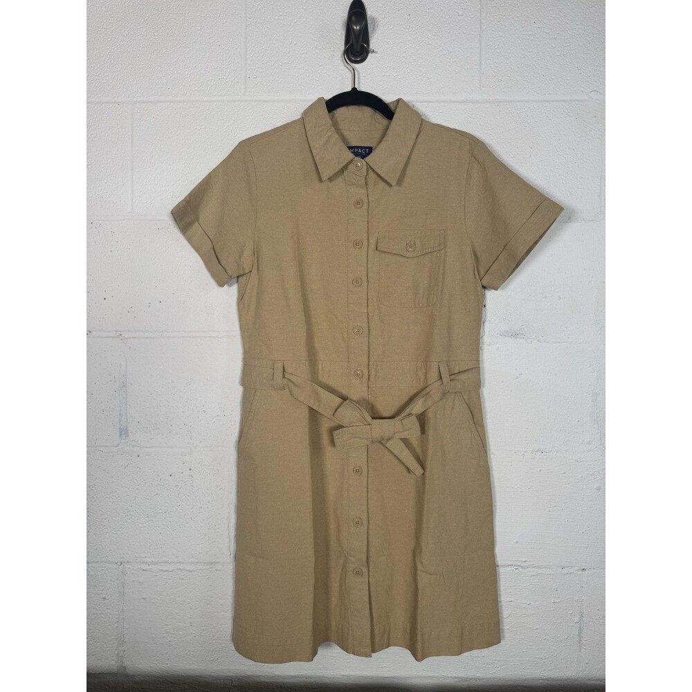 United By Blue IMPACT Belted Shirt Dress‎ Cotton Hemp Blend Women Size Small NWT